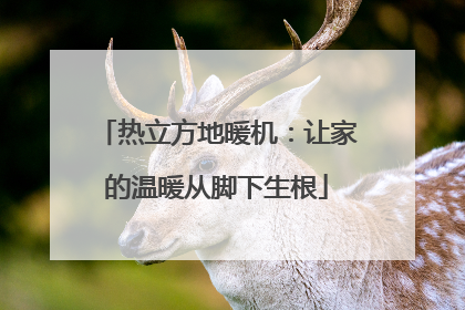 热立方地暖机：让家的温暖从脚下生根